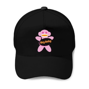 Discover Sock Monkey  Pink Personalize Baseball Caps