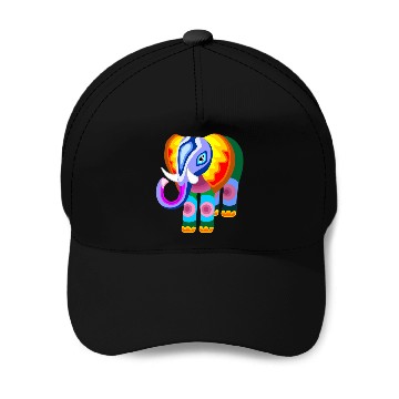 Discover Elephant Rainbow Colors Patchwork Baseball Caps