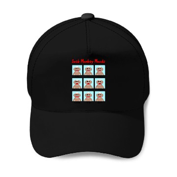 Discover Sock Monkey Moods colored Baseball Caps