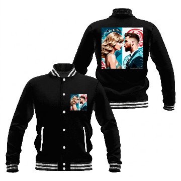Discover taylorr Swift and Travis Kelce art Baseball Tees Baseball Jackets