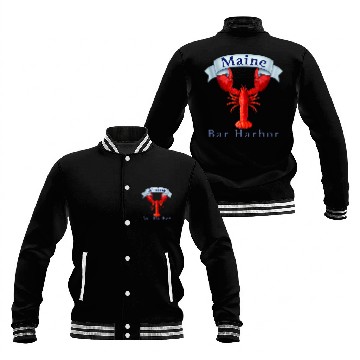 Discover Maine State Bar Harbor Lobster Baseball Jackets