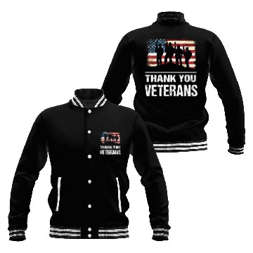 Discover Thank you Veterans Day Baseball Jackets