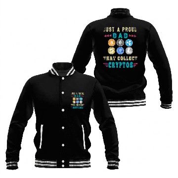 Discover Crypto Dad Bitcoin Coin Hodl Funny Cryptocurrency Papa Baseball Jackets