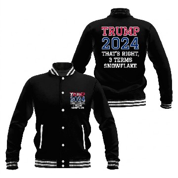 Discover Trump Snowflake Red White & Blue Baseball Jackets