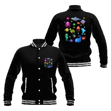 Discover Animals Ocean Creatures Clownfish Baseball Jackets