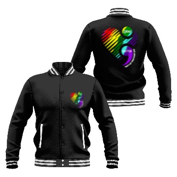 Discover Semicolon Mental Health Awareness Baseball Jackets Baseball Jackets