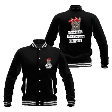 Discover Pro Choice Pro Feminism Pro Cats Baseball Jackets