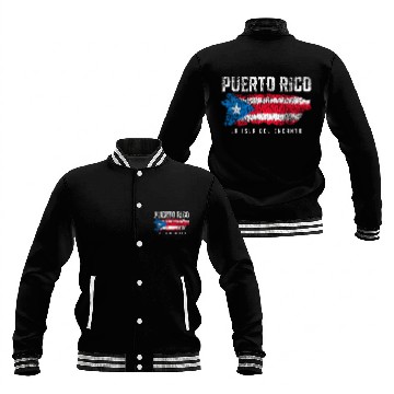 Discover Puerto Rico Island Flag Baseball Jackets