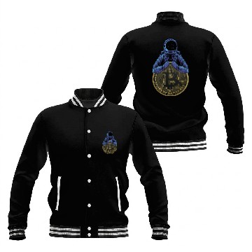 Discover Bitcoin Astronaut moon universe Baseball Jackets