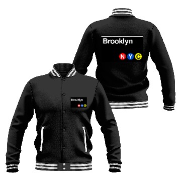 Discover Brooklyn Subway Sign - New York City - Baseball Jackets
