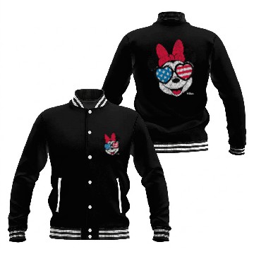 Discover Disney - Minnie Flag Glasses Baseball Tees Baseball Jackets