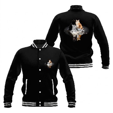 Discover black cats Paws Reflection Mirror Cheetah Tiger Funny Baseball Jackets