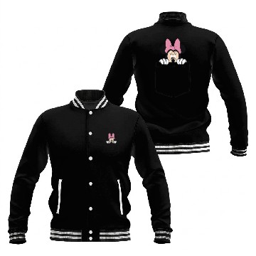 Discover Black Disney Minnie Mouse Classic Fit  - Crew Neck Baseball Jackets