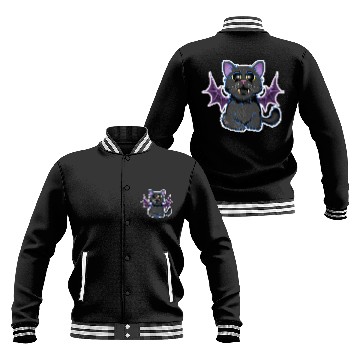 Discover black cats Paws Cute Bat Wing Cat Vampire Funny Halloween Costume DOTD 43 Baseball Jackets