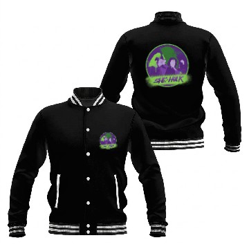 Discover Marvel Studios She-Hulk Disney Plus Spray Paint Baseball Jackets