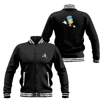 Discover Disneyss Pinocchio Jiminy Cricket Faux Pocket Baseball Jackets