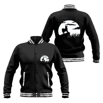 Discover Dog Alaskan Malamute Moon and Halloween 3 Baseball Jackets