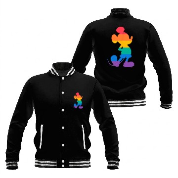 Discover Disney Mickey Mouse Pride Classic Pose Rainbow Icon Fill Zip Baseball Jackets