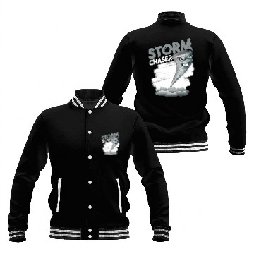Discover Funny Weather Meteorologist Storm Chasers Hurricane Baseball Jackets