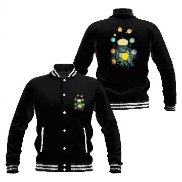 Discover Astronauts Juggling Planets Outer Space Stars Man Funny Baseball Jackets