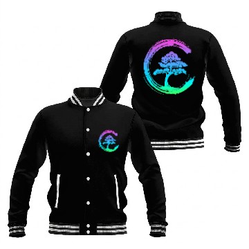 Discover Bonsai Tree Enso Circle Calligraphy Art for Meditation Baseball Jackets