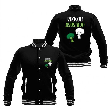 Discover Broccoli Funny Scared Cauliflower Broccoli Baseball Jackets