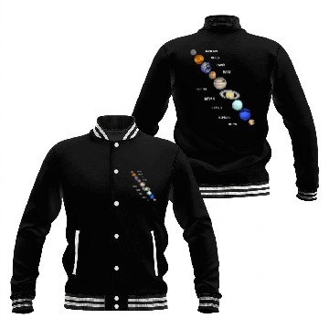 Discover Astronomy Lover Space Science Galaxy Planets Solar System 4 Baseball Jackets