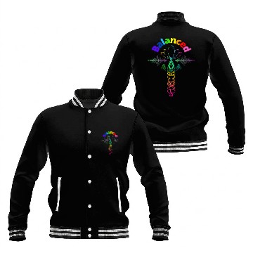 Discover Balanced multi color Meditation Namaste Baseball Jackets
