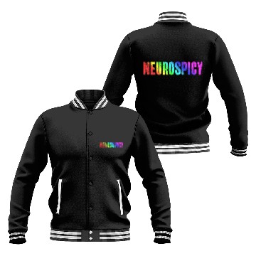 Discover Autistic Rainbow Neurospicy Neurodivergent ADHD Autism Spectrum Baseball Jackets