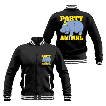 Discover Hippo Gift Funny Birthday Party Animal 7 Baseball Jackets