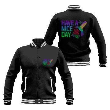 Discover Embroidery Style T Have A Nice Day Hummingbird Rose Baseball Jackets