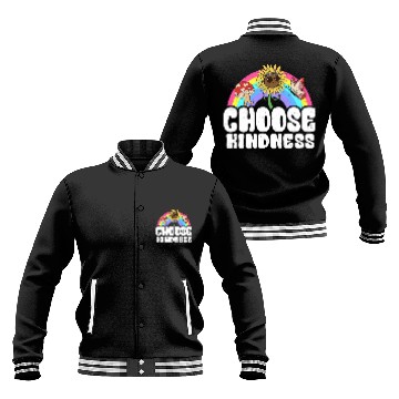 Discover Positive Sunflower Rainbow Peace Butterfly Choose Kindness 1 Baseball Jackets