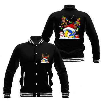 Discover Volleyball Gift Lights Santa Hat Volleyball Coach Baseball Jackets