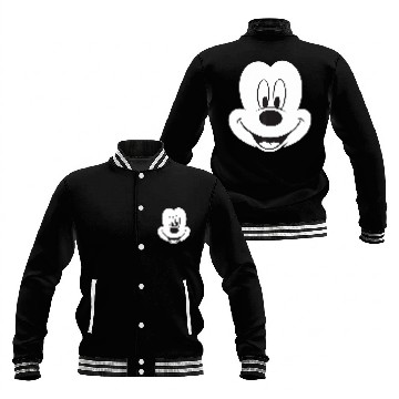 Discover Disney Winking Mickey Mouse Face Large Icon Baseball Tees Baseball Jackets