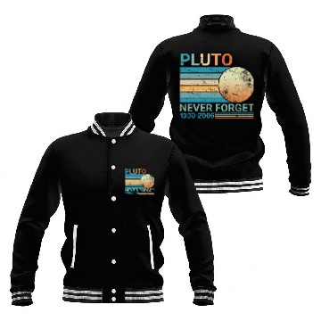 Discover Pluto Never Forget Science Space Graphic Retro Baseball Jackets