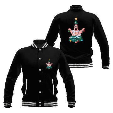 Discover Spongebob Squarepants Patrick Star Lights Christmas Tree Baseball Jackets
