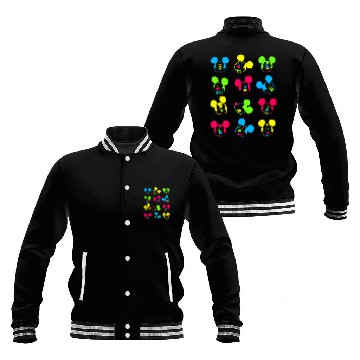 Discover Disney Neon Mickey Mouse Zip Baseball Jackets