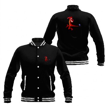 Discover Disney Mulan Mushu Left Chest Pocket Graphic Baseball Jackets