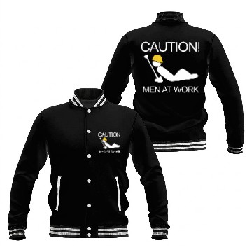 Discover Caution Men At Work Baseball Jackets