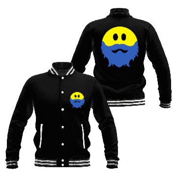 Discover Bearded Smiley Face Baseball Jackets