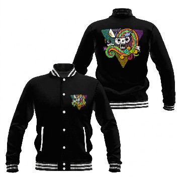 Discover Candy Skull Baseball Jackets