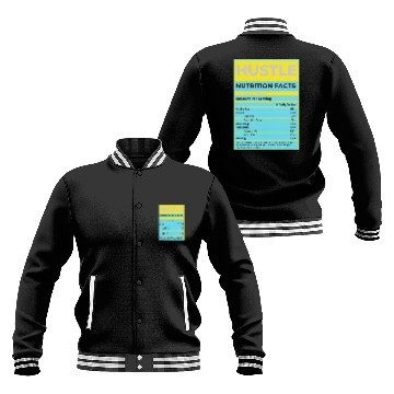 Discover Hustle Nutrition Facts Unisex Baseball Jackets Match Jordan 5 Aqua