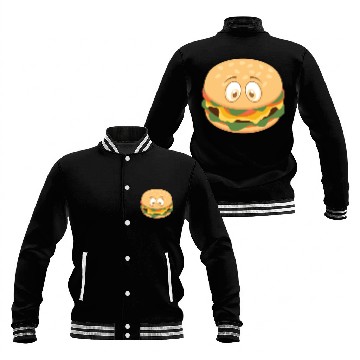 Discover Burger Face Baseball Jackets