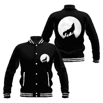 Discover Wolf Howling Moon Light Lone Wolf Baseball Jackets