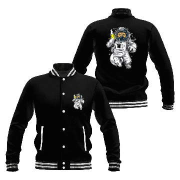Discover Astronauts Chimpazee astronaut with banana Baseball Tees Baseball Jackets