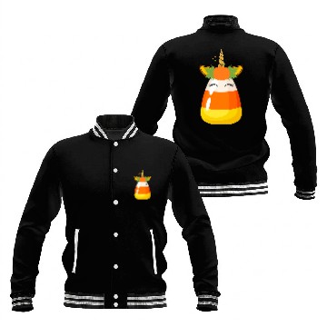 Discover Candy Corn Funny Halloween Costume Zip Baseball Jackets