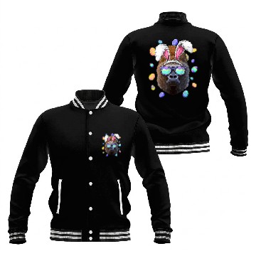 Discover Gorilla Easter Bunny Ears Funny Easter Eggs Hunting Baseball Jackets