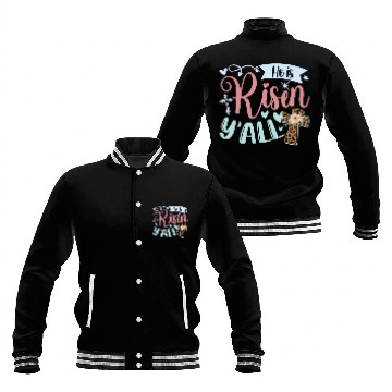 Discover He Is Risen Yall Happy Easter Baseball Tees Baseball Jackets