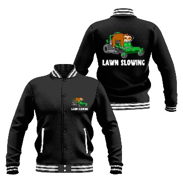 Discover Lawn Care Worker Landscaper Lawn Mower Slowing Lazy Sloth Baseball Tees Baseball Jackets