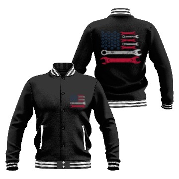 Discover Diesel Mechanics USA Red White Blue American Flag Baseball Jackets